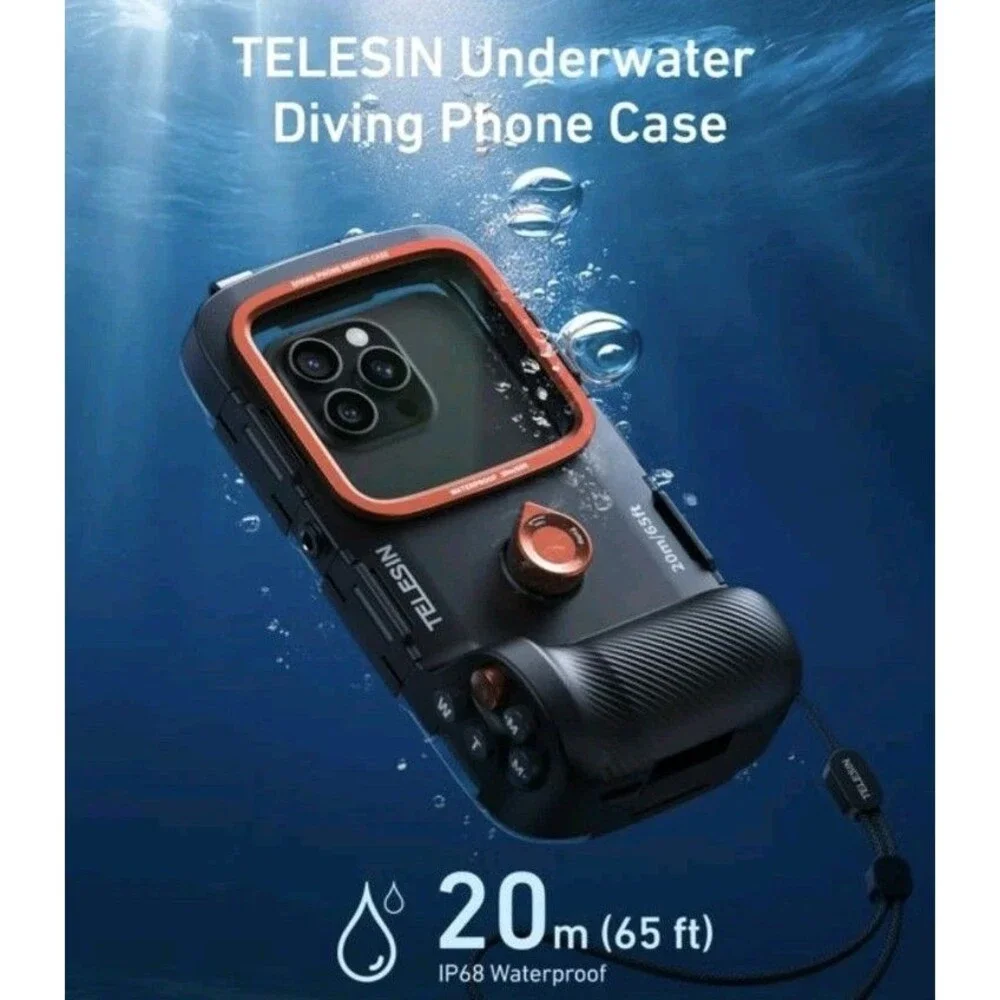 TELESIN Diving Waterproof Phone Case Universal Phone Camera Shoot Hand Grip
